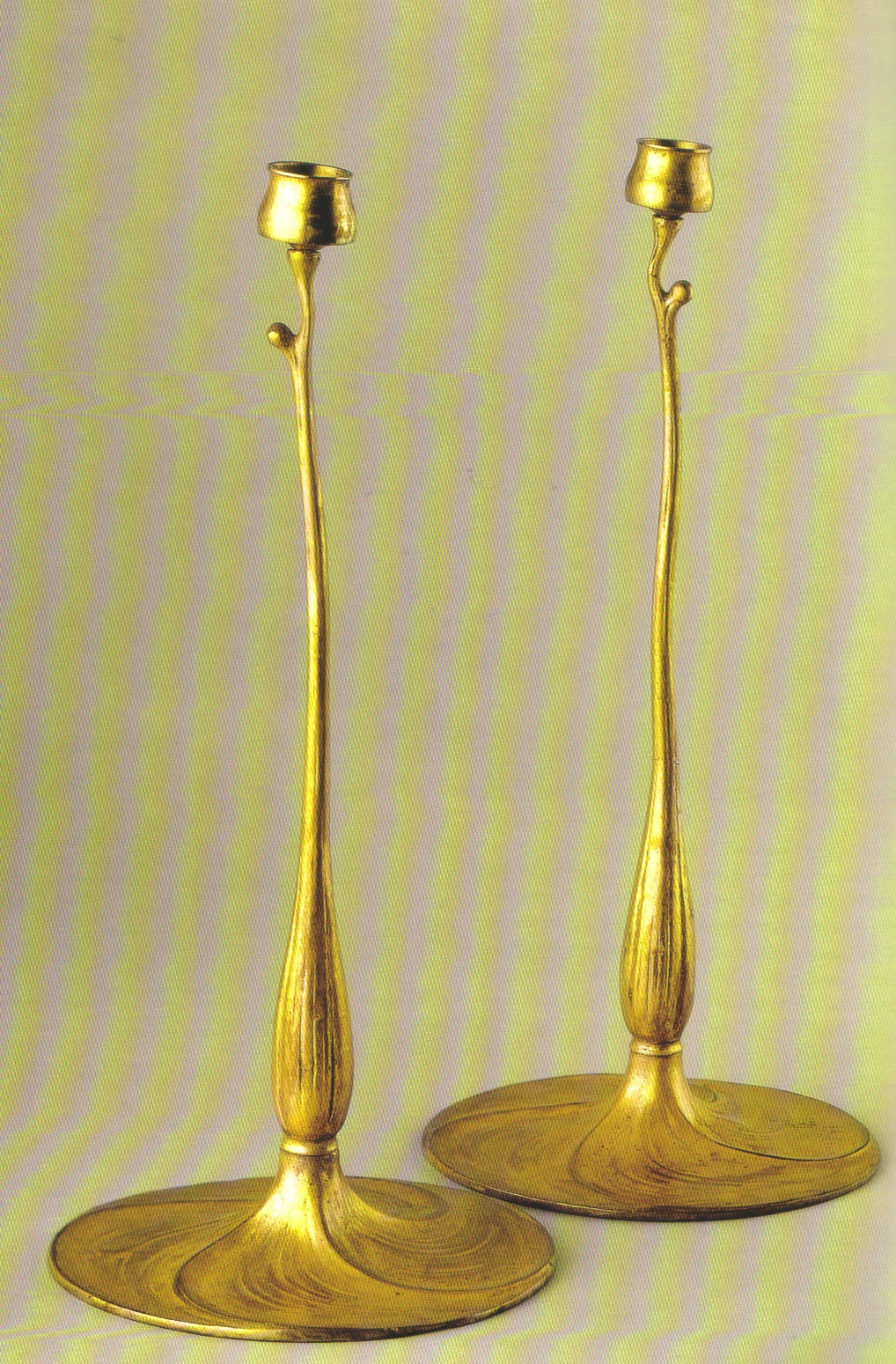 Pair of Bronze Riemerschmid Candlesticks